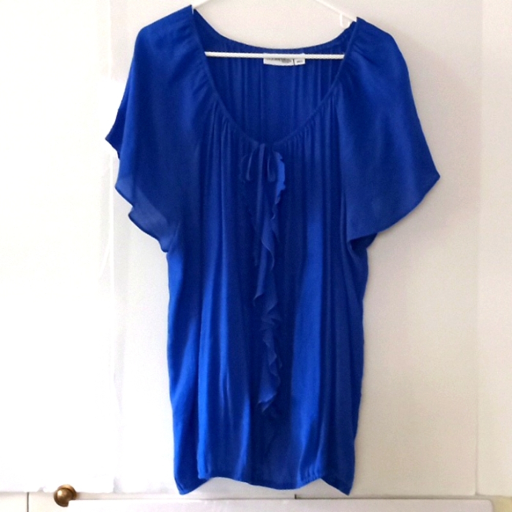 St. John's Bay Women's Semi Sheer Blouse - Size (2X) - Blue